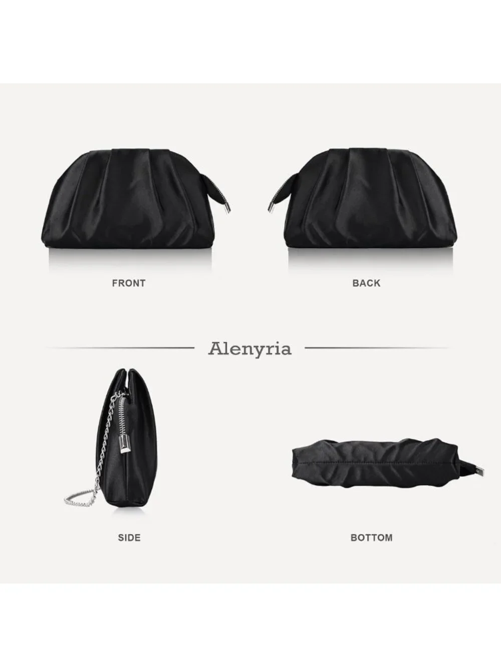 Elegant Satin Pleated Clutch Purse for Women - Formal Evening Bag for Weddings